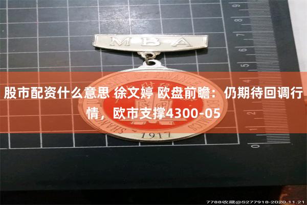 股市配资什么意思 徐文婷 欧盘前瞻：仍期待回调行情，欧市支撑4300-05