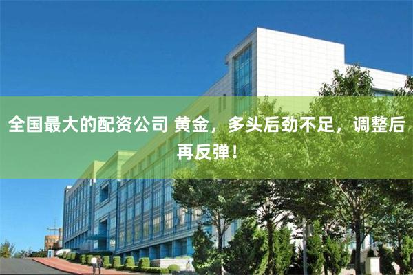 全国最大的配资公司 黄金，多头后劲不足，调整后再反弹！