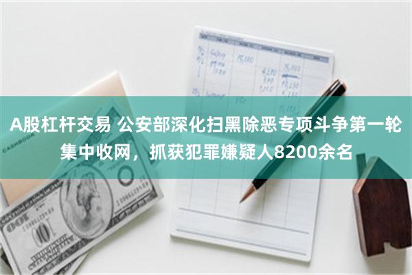 A股杠杆交易 公安部深化扫黑除恶专项斗争第一轮集中收网，抓获犯罪嫌疑人8200余名