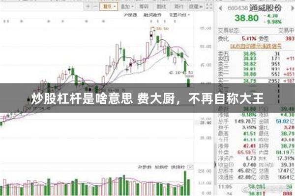 炒股杠杆是啥意思 费大厨，不再自称大王