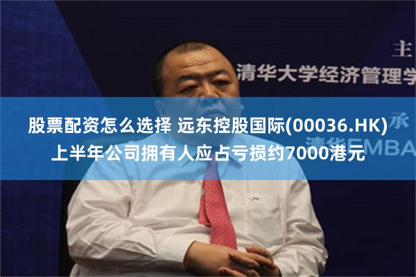 股票配资怎么选择 远东控股国际(00036.HK)上半年公司拥有人应占亏损约7000港元