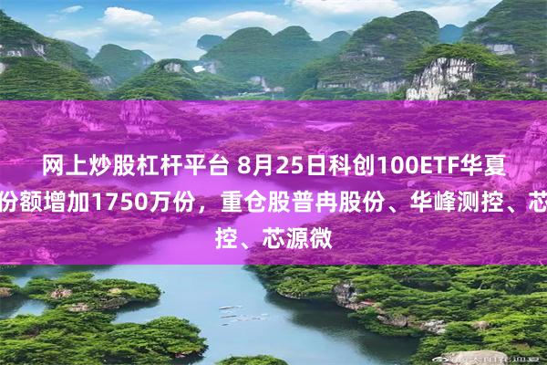 网上炒股杠杆平台 8月25日科创100ETF华夏基金份额增加1750万份，重仓股普冉股份、华峰测控、芯源微